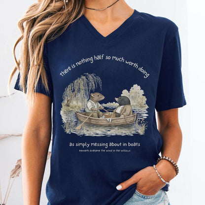 Nothing Half So Much Worth Doing The Wind in the Willows Literary V-Neck