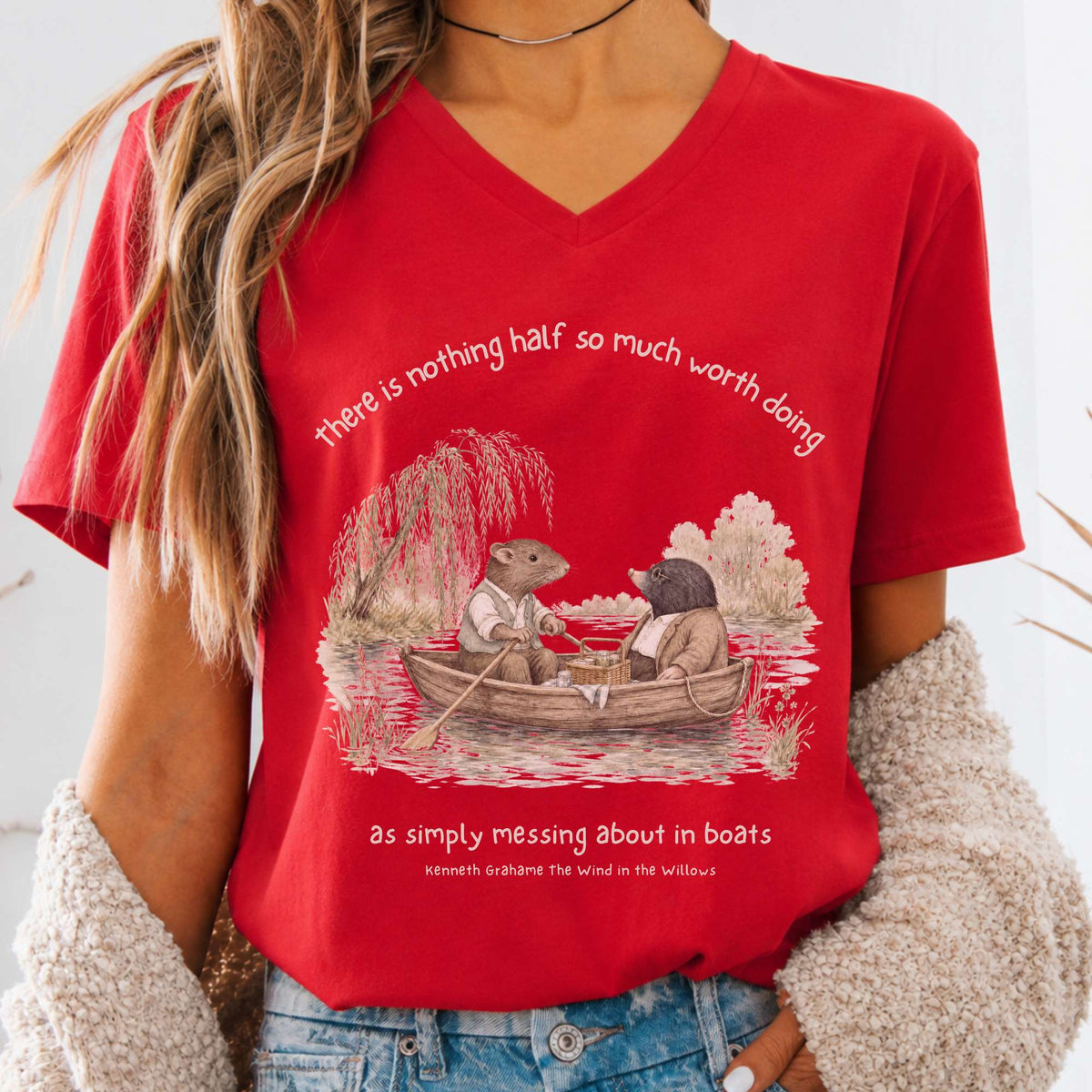 Nothing Half So Much Worth Doing The Wind in the Willows Literary V-Neck