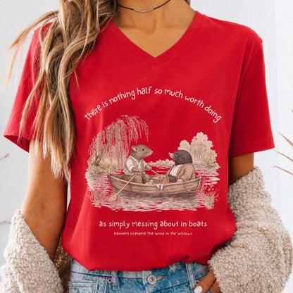 Nothing Half So Much Worth Doing The Wind in the Willows Literary V-Neck