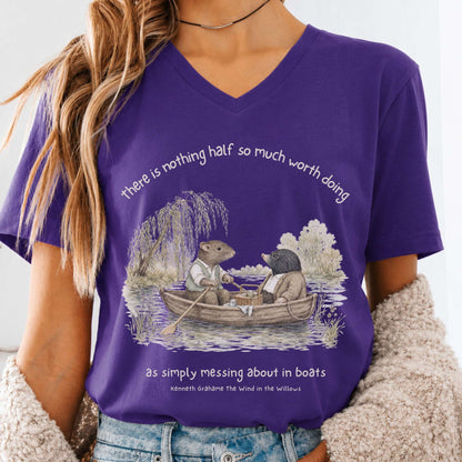 Nothing Half So Much Worth Doing The Wind in the Willows Literary V-Neck