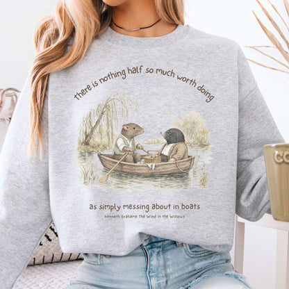 Nothing Half So Much Worth Doing The Wind in the Willows Literary Crewneck Sweatshirt