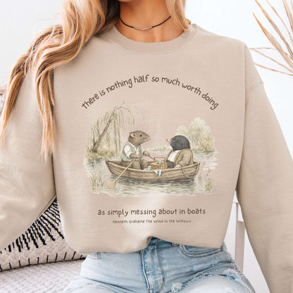 Nothing Half So Much Worth Doing The Wind in the Willows Literary Crewneck Sweatshirt