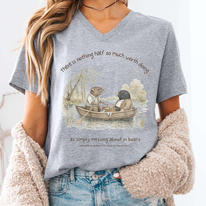 Nothing Half So Much Worth Doing The Wind in the Willows Literary V-Neck
