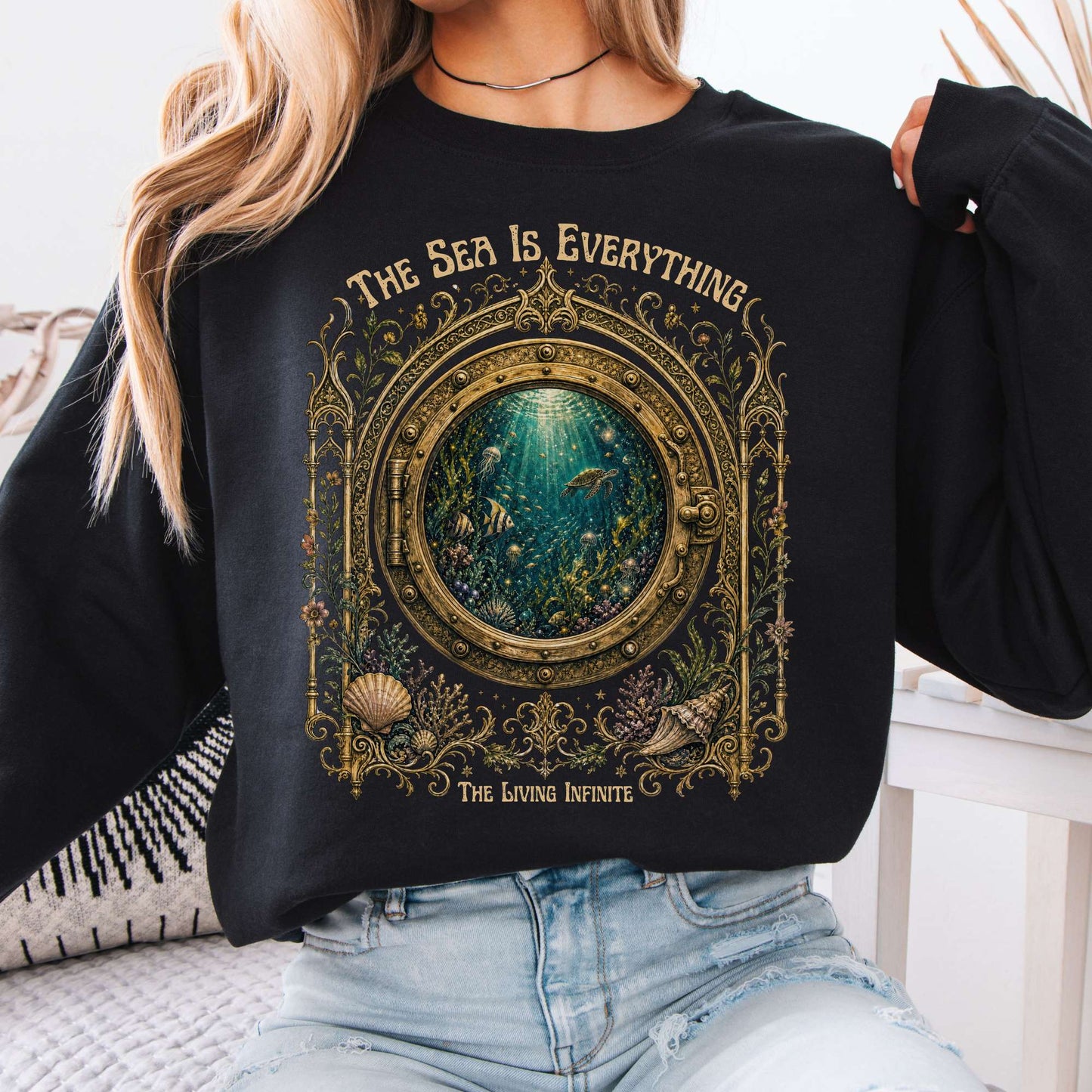 The Sea Is Everything Twenty Thousand Leagues Under the Sea Literary Sweatshirt