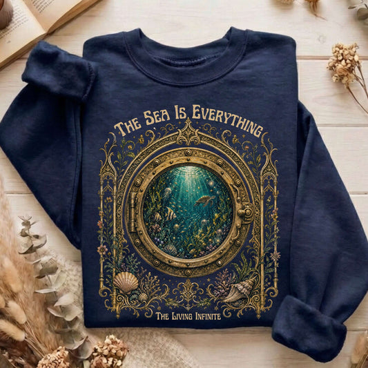 The Sea Is Everything Twenty Thousand Leagues Under the Sea Literary Sweatshirt