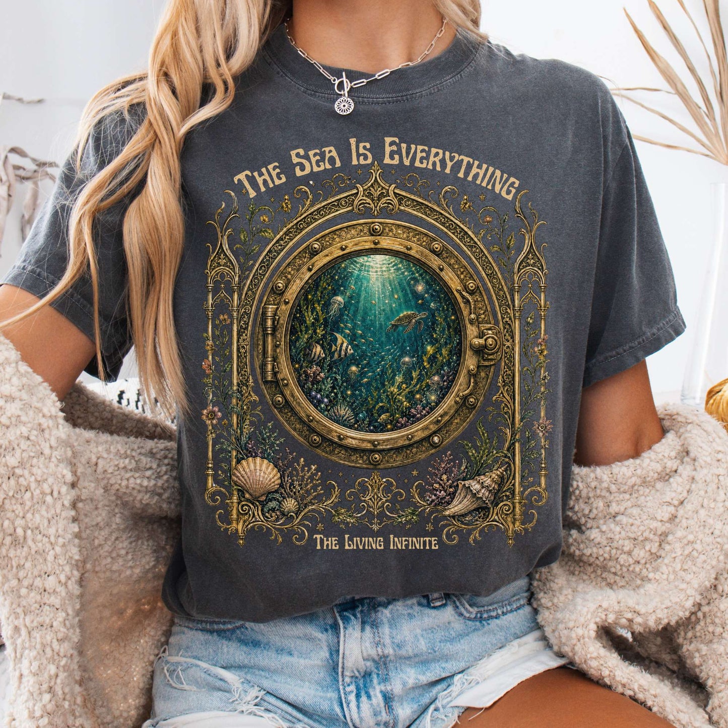 The Sea Is Everything Twenty Thousand Leagues Under the Sea Literary T-Shirt