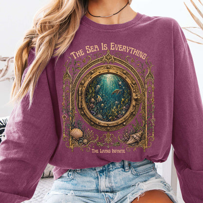 The Sea Is Everything Twenty Thousand Leagues Under the Sea Literary Long Sleeve
