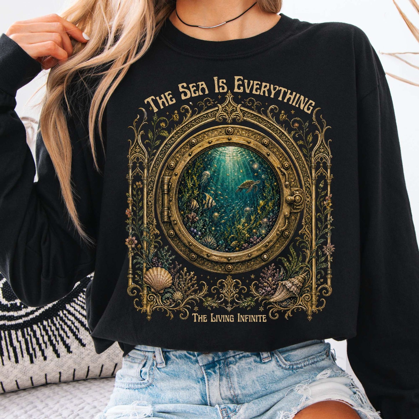 The Sea Is Everything Twenty Thousand Leagues Under the Sea Literary Long Sleeve