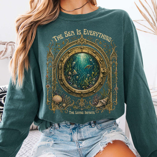 The Sea Is Everything Twenty Thousand Leagues Under the Sea Literary Long Sleeve