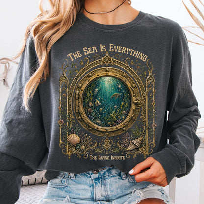 The Sea Is Everything Twenty Thousand Leagues Under the Sea Literary Long Sleeve