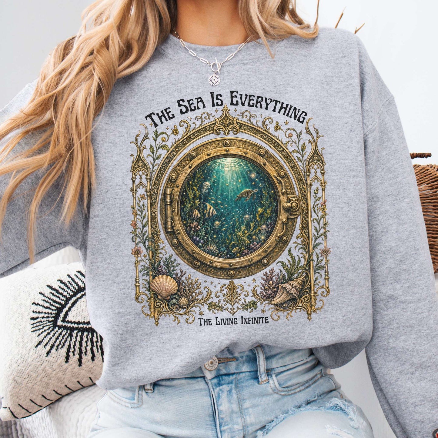 The Sea Is Everything Twenty Thousand Leagues Under the Sea Literary Sweatshirt