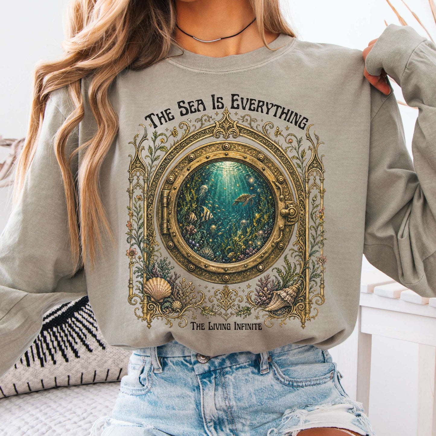 The Sea Is Everything Twenty Thousand Leagues Under the Sea Literary Long Sleeve
