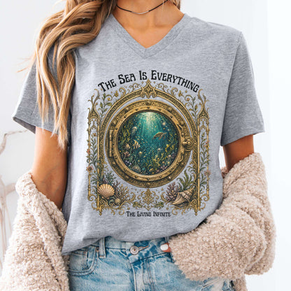 The Sea Is Everything Twenty Thousand Leagues Under the Sea Literary V-Neck