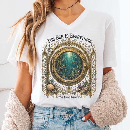 The Sea Is Everything Twenty Thousand Leagues Under the Sea Literary V-Neck