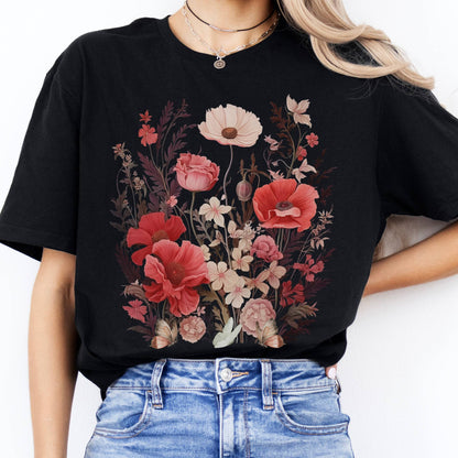 T-Shirt Dusky Pink Wildflowers T-Shirt The Mystic Eden