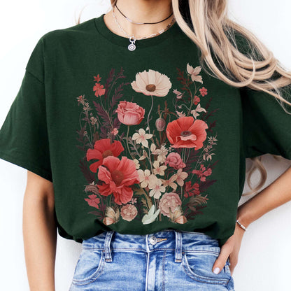 T-Shirt Dusky Pink Wildflowers T-Shirt The Mystic Eden