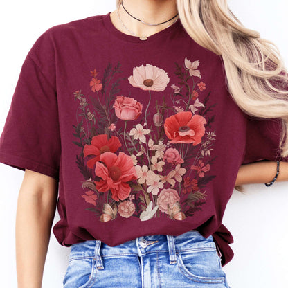 T-Shirt Dusky Pink Wildflowers T-Shirt The Mystic Eden