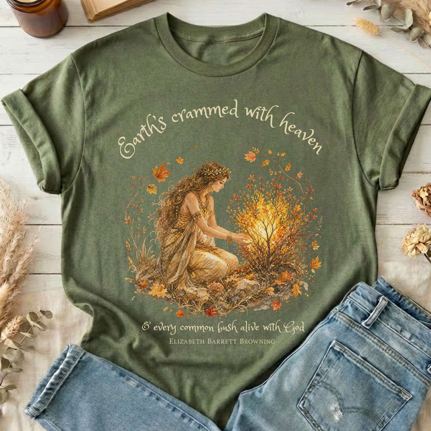 Earth's Crammed with Heaven Elizabeth Barrett Browning Literary T-Shirt