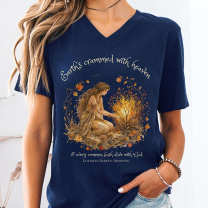Earth's Crammed with Heaven Elizabeth Barrett Browning Literary V-Neck