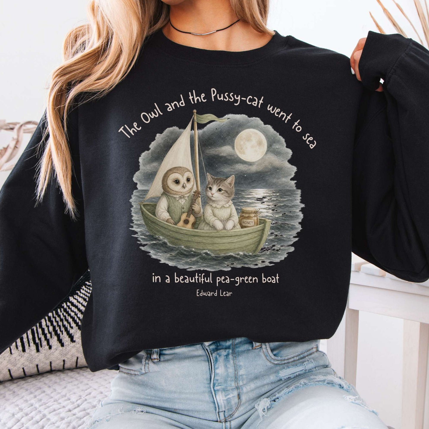 The Owl and the Pussy-Cat Edward Lear Literary Sweatshirt
