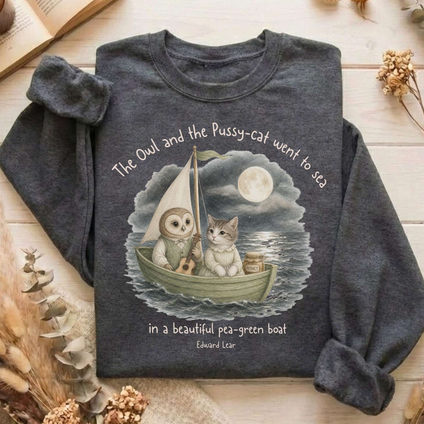 The Owl and the Pussy-Cat Edward Lear Literary Sweatshirt