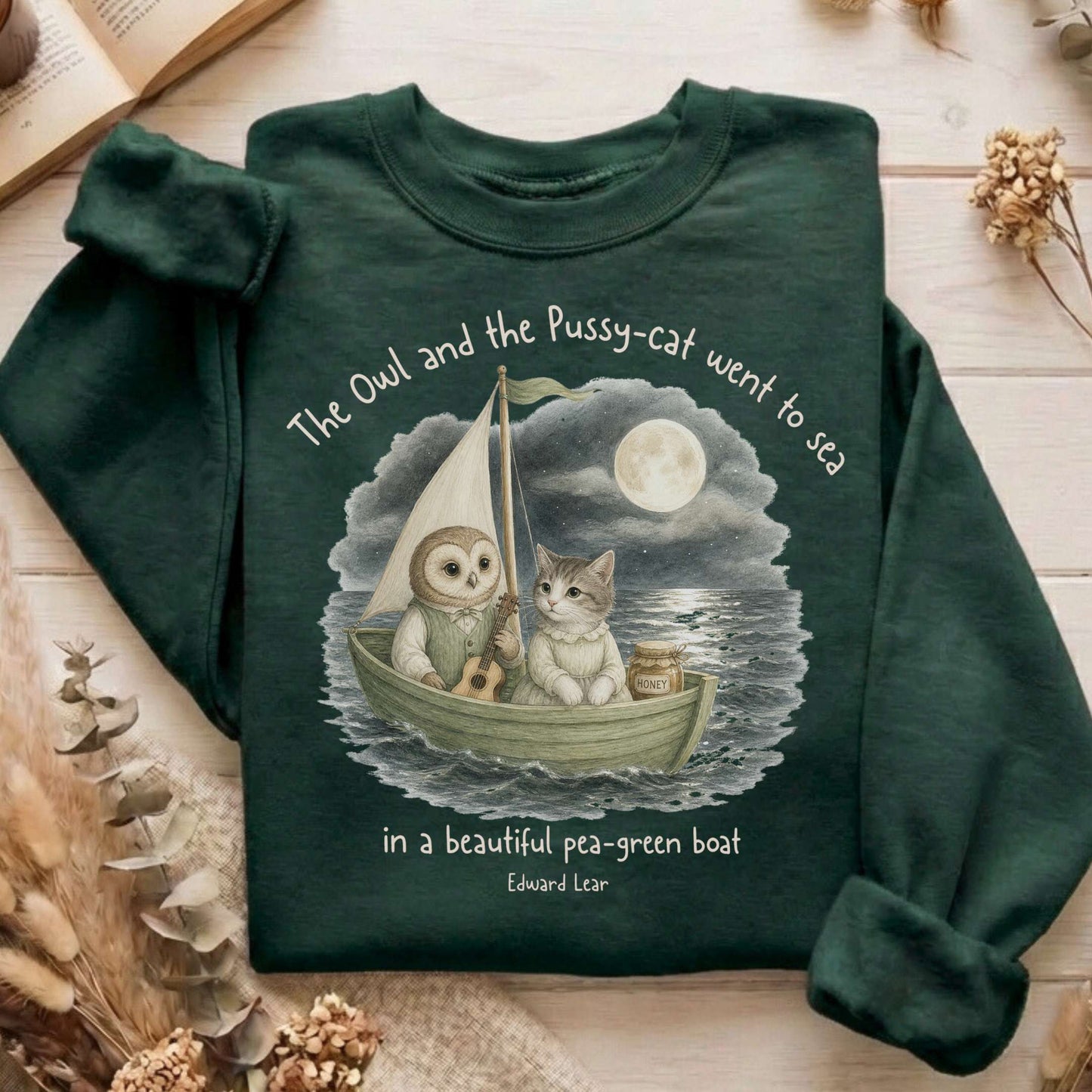 The Owl and the Pussy-Cat Edward Lear Literary Sweatshirt