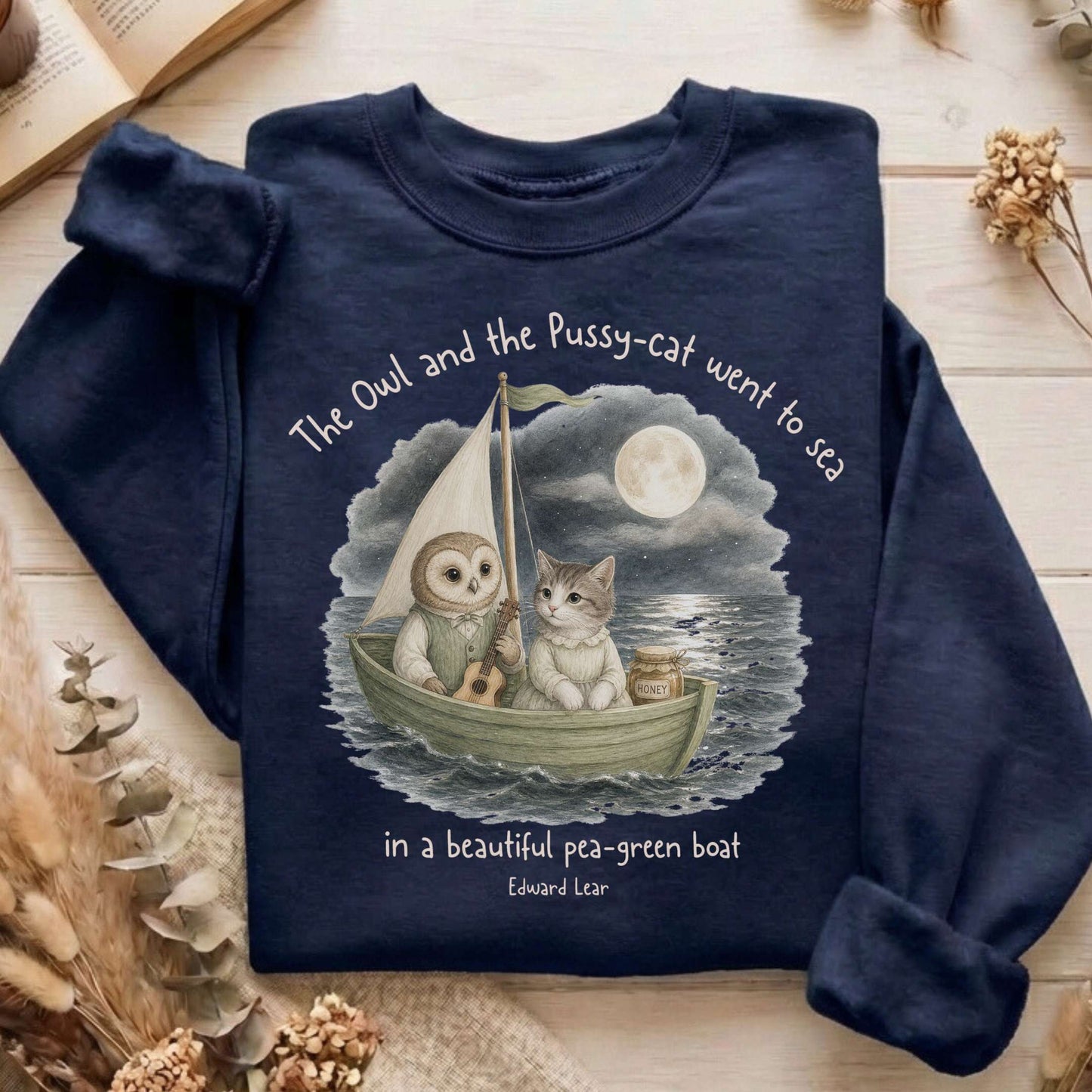 The Owl and the Pussy-Cat Edward Lear Literary Sweatshirt