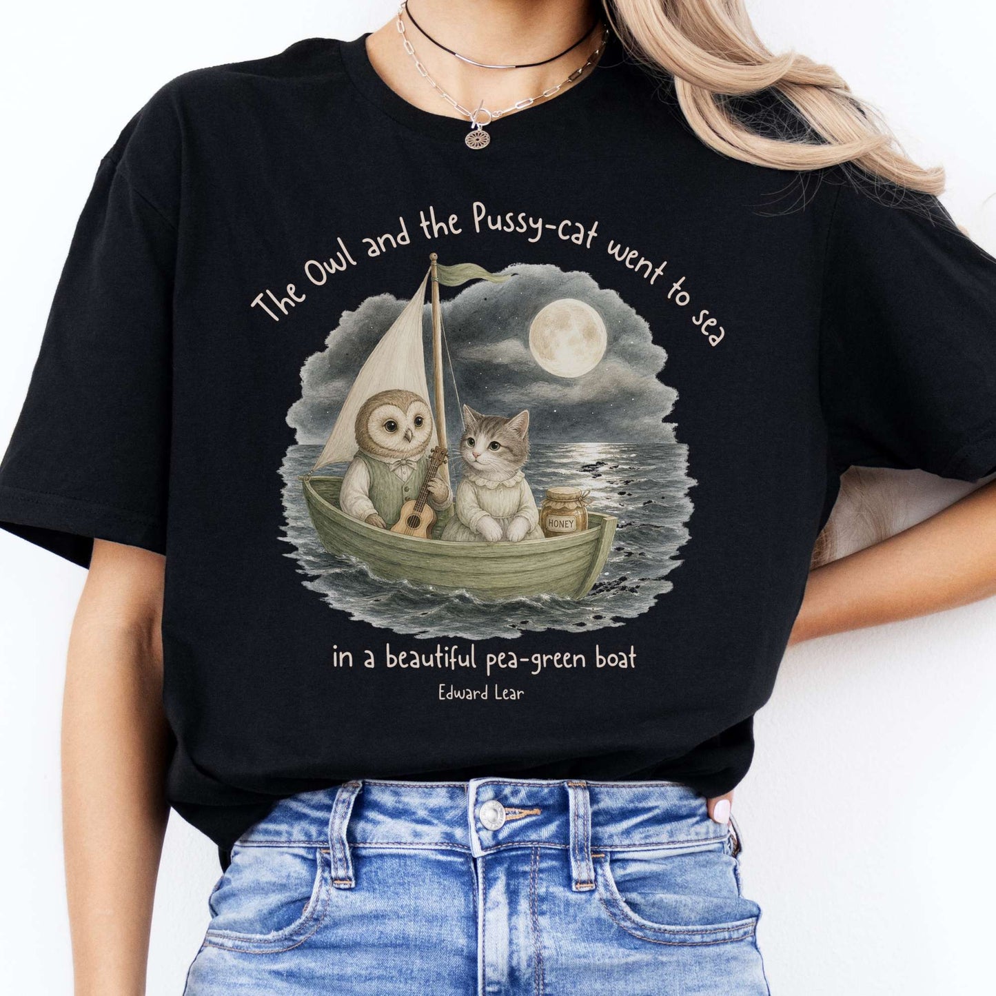 The Owl and the Pussy-Cat Edward Lear Literary T-Shirt