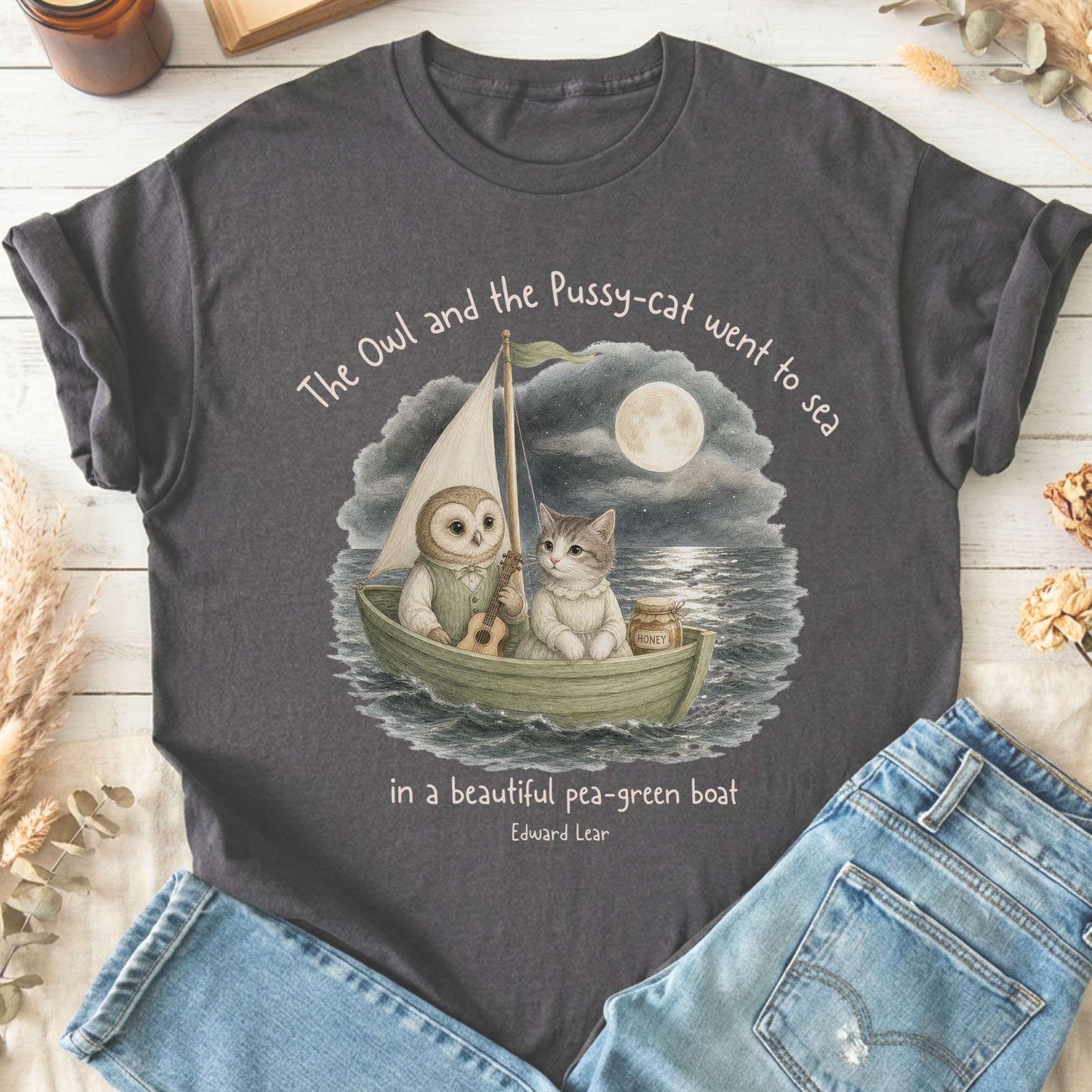 The Owl and the Pussy-Cat Edward Lear Literary T-Shirt