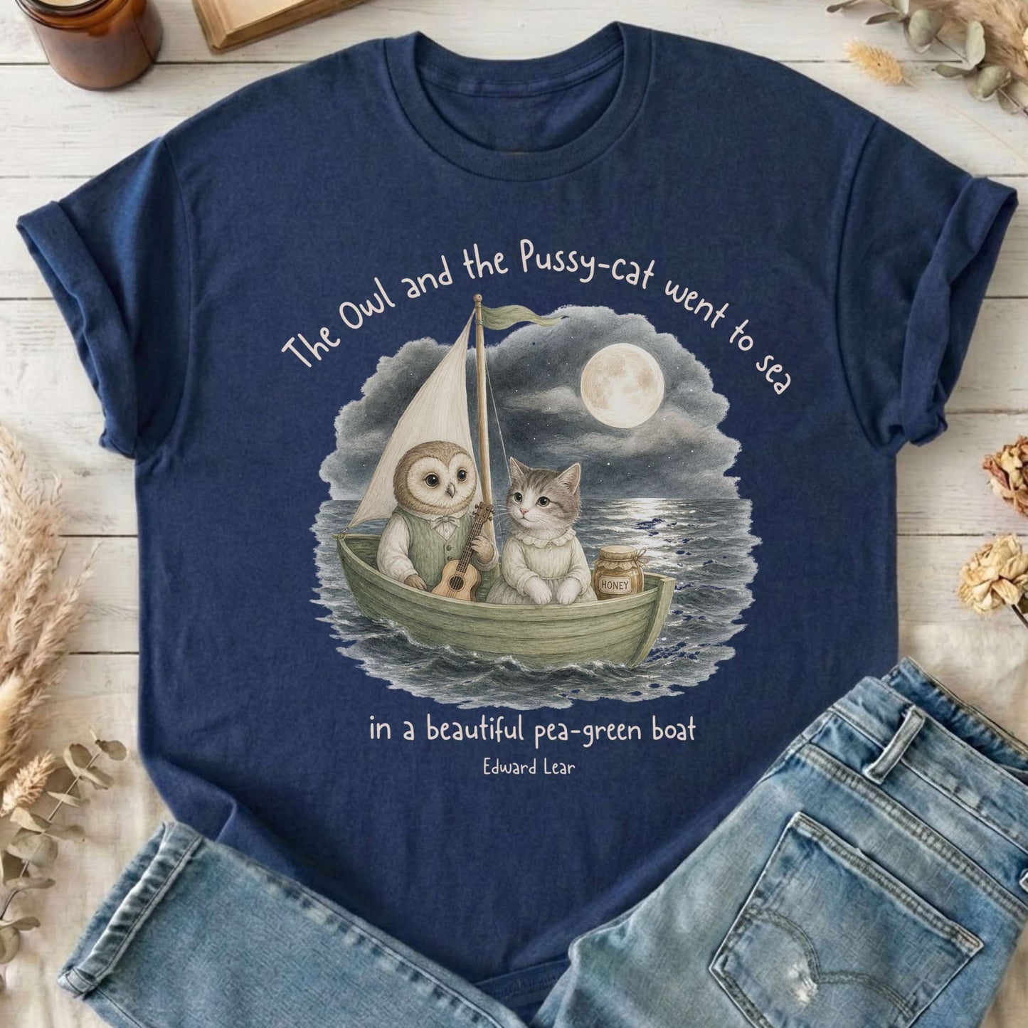 The Owl and the Pussy-Cat Edward Lear Literary T-Shirt