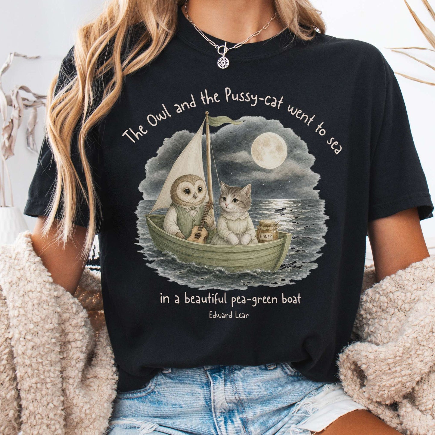 The Owl and the Pussy-Cat Edward Lear Literary T-Shirt