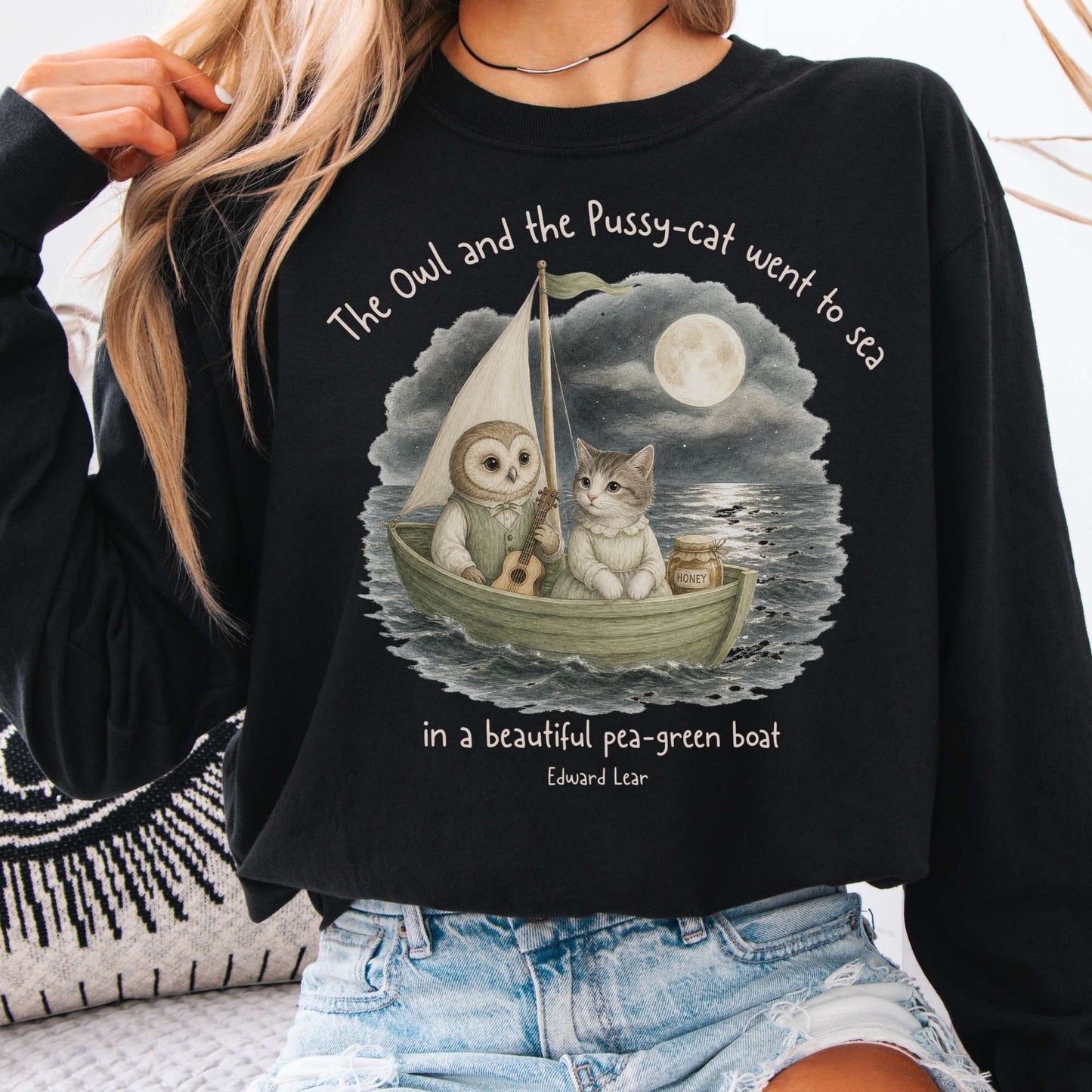 The Owl and the Pussy-Cat Edward Lear Literary Long Sleeve