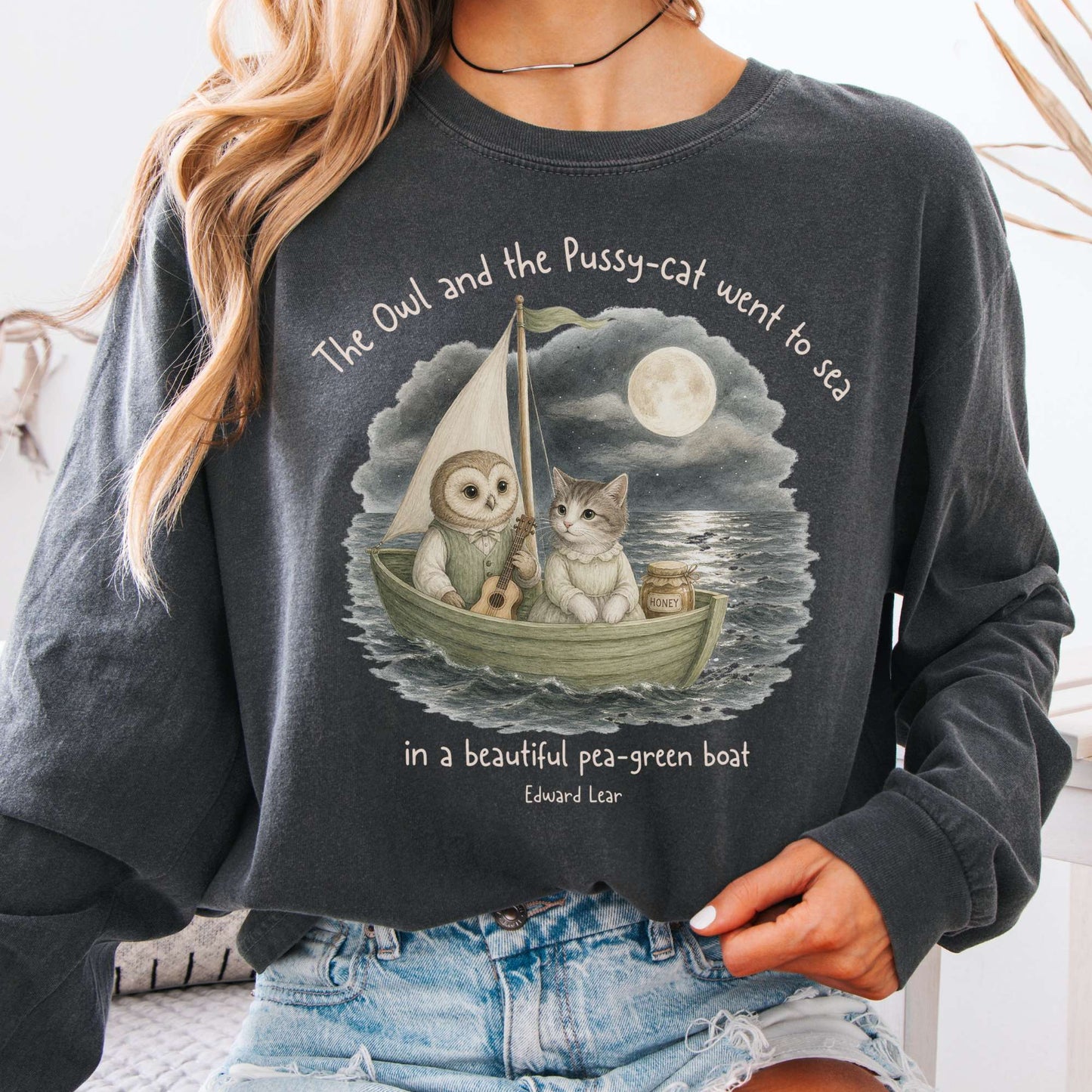 The Owl and the Pussy-Cat Edward Lear Literary Long Sleeve