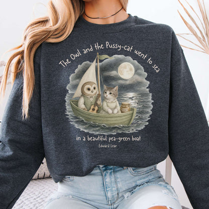 The Owl and the Pussy-Cat Edward Lear Literary Crewneck Sweatshirt