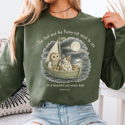 The Owl and the Pussy-Cat Edward Lear Literary Crewneck Sweatshirt
