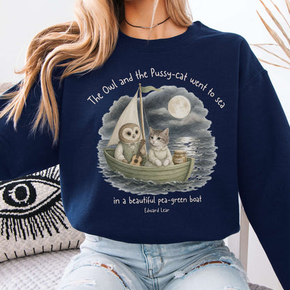 The Owl and the Pussy-Cat Edward Lear Literary Crewneck Sweatshirt