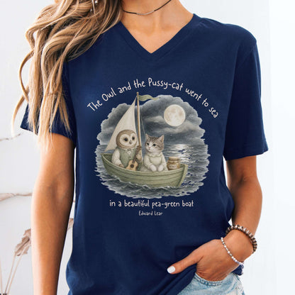 The Owl and the Pussy-Cat Edward Lear Literary V-Neck