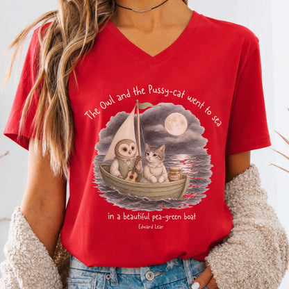 The Owl and the Pussy-Cat Edward Lear Literary V-Neck