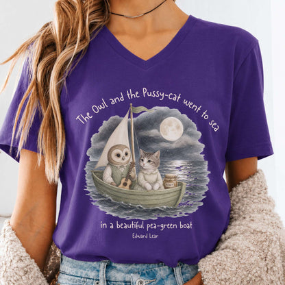 The Owl and the Pussy-Cat Edward Lear Literary V-Neck