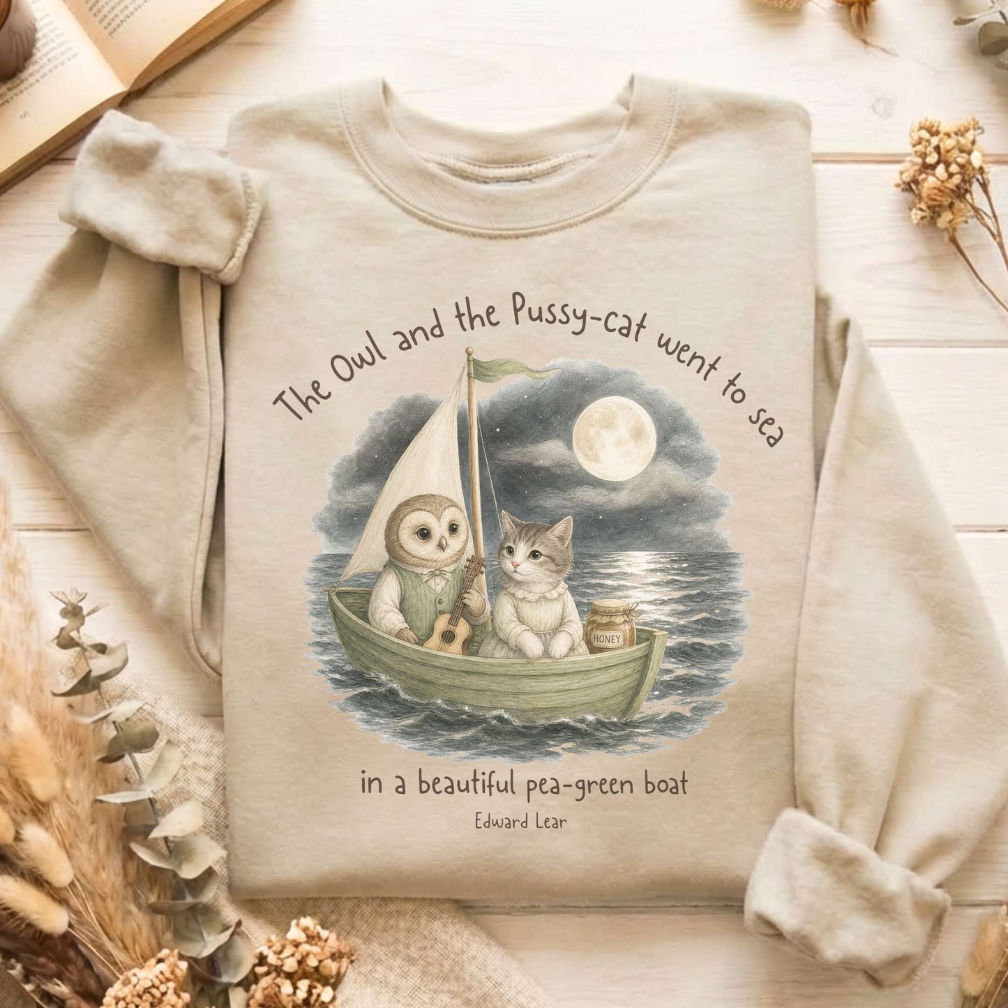 The Owl and the Pussy-Cat Edward Lear Literary Sweatshirt