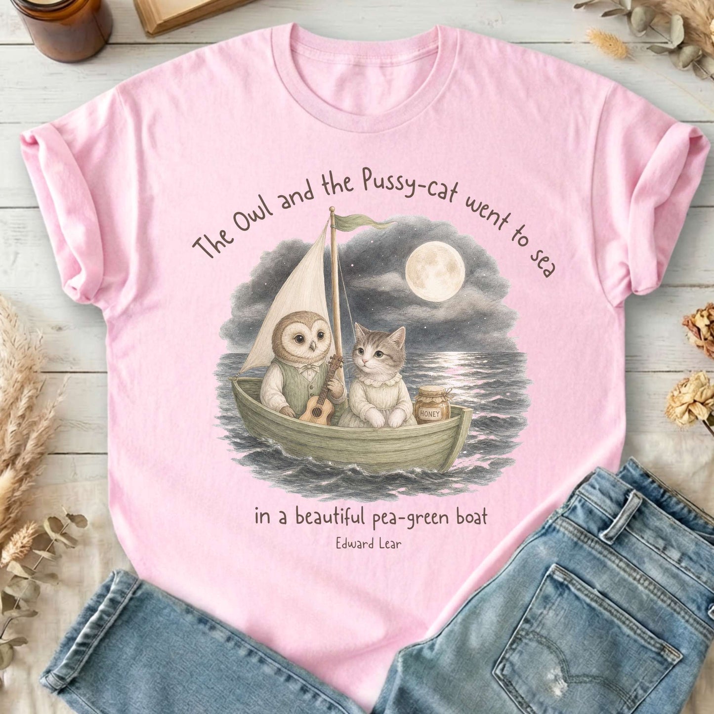 The Owl and the Pussy-Cat Edward Lear Literary T-Shirt