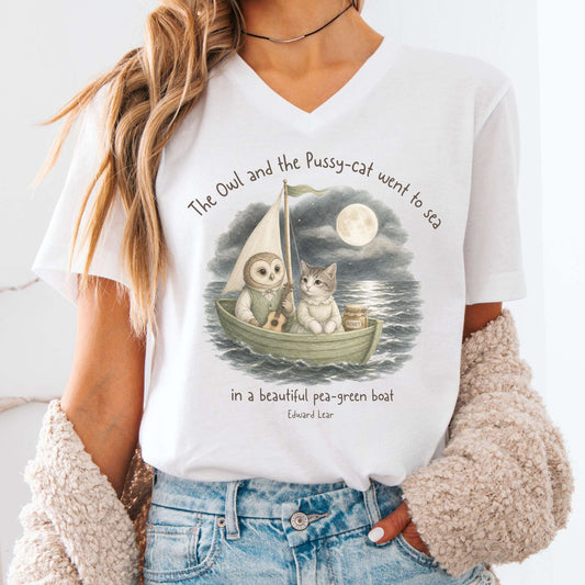The Owl and the Pussy-Cat Edward Lear Literary V-Neck