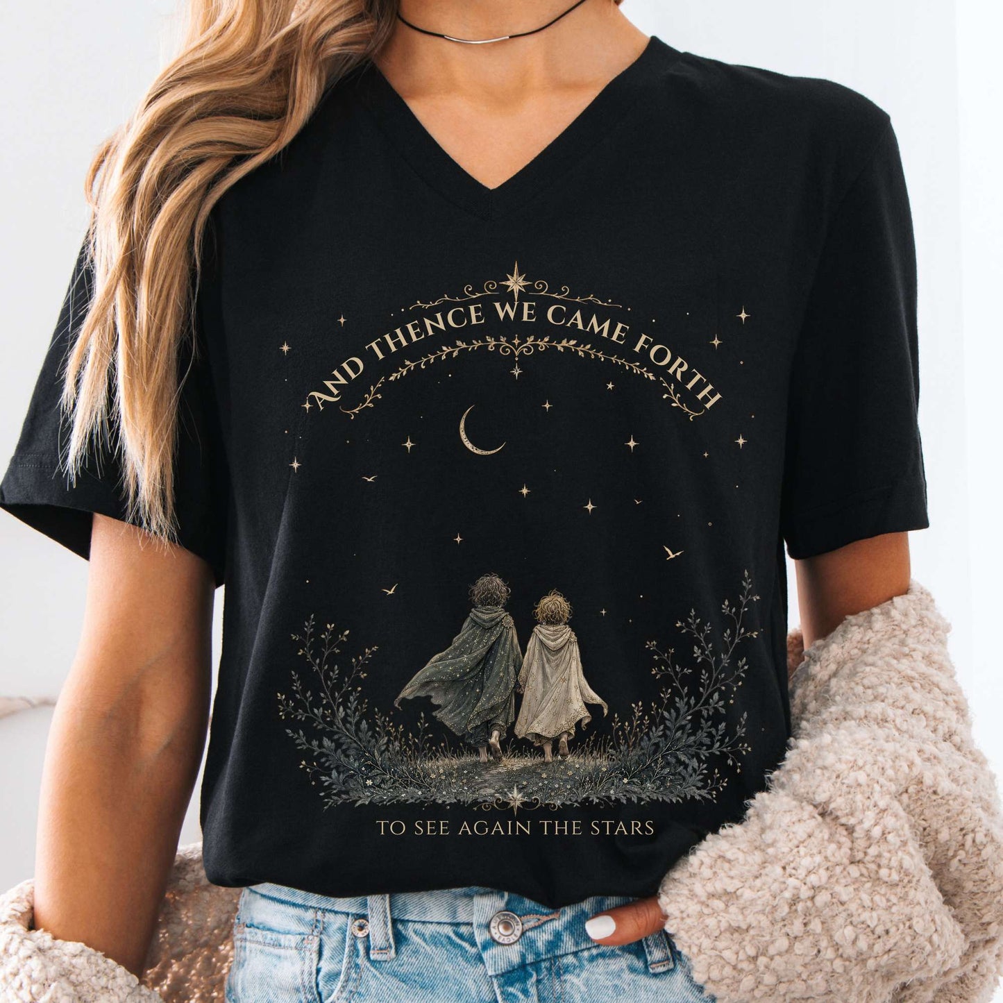 To See Again The Stars Dante Alighieri Literary V-Neck