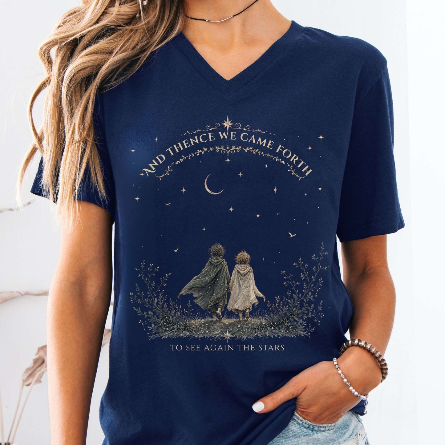 To See Again The Stars Dante Alighieri Literary V-Neck