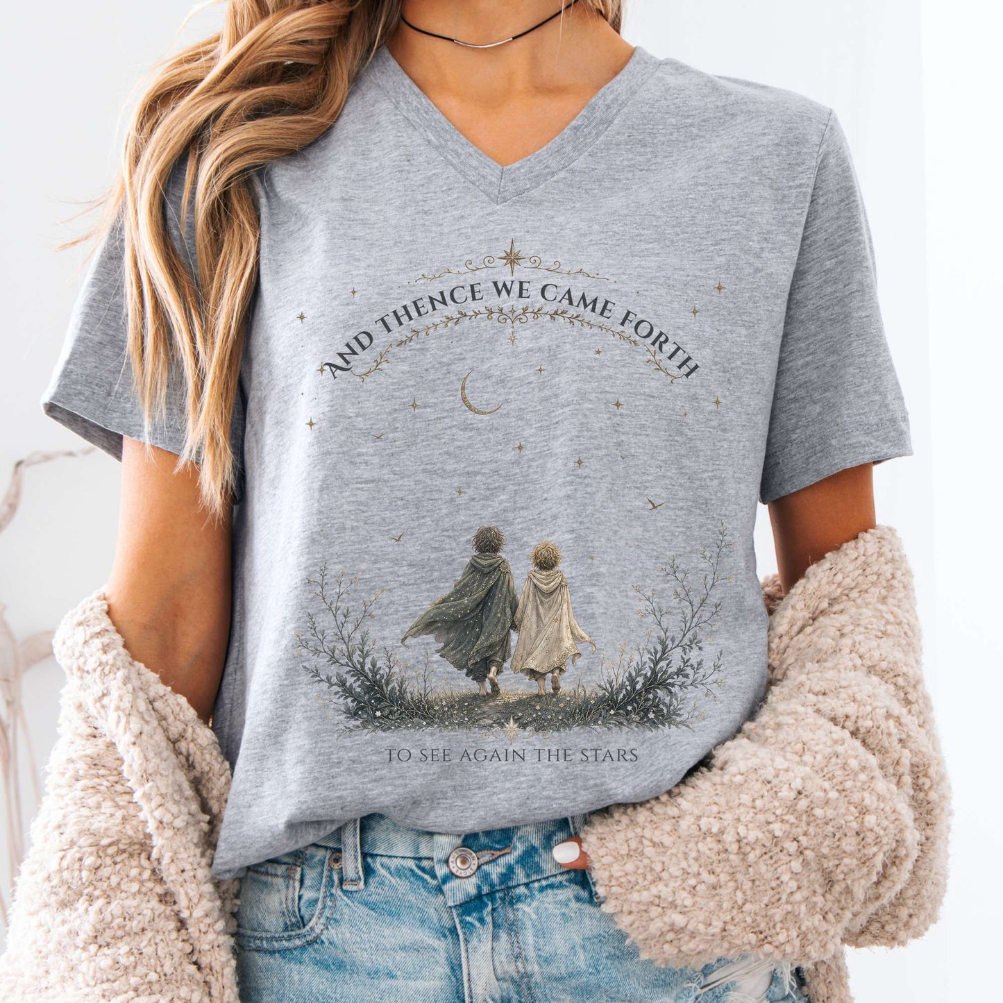 To See Again The Stars Dante Alighieri Literary V-Neck