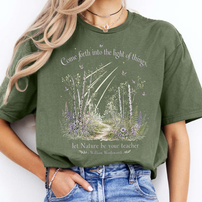 Let Nature Be Your Teacher William Wordsworth Literary T-Shirt