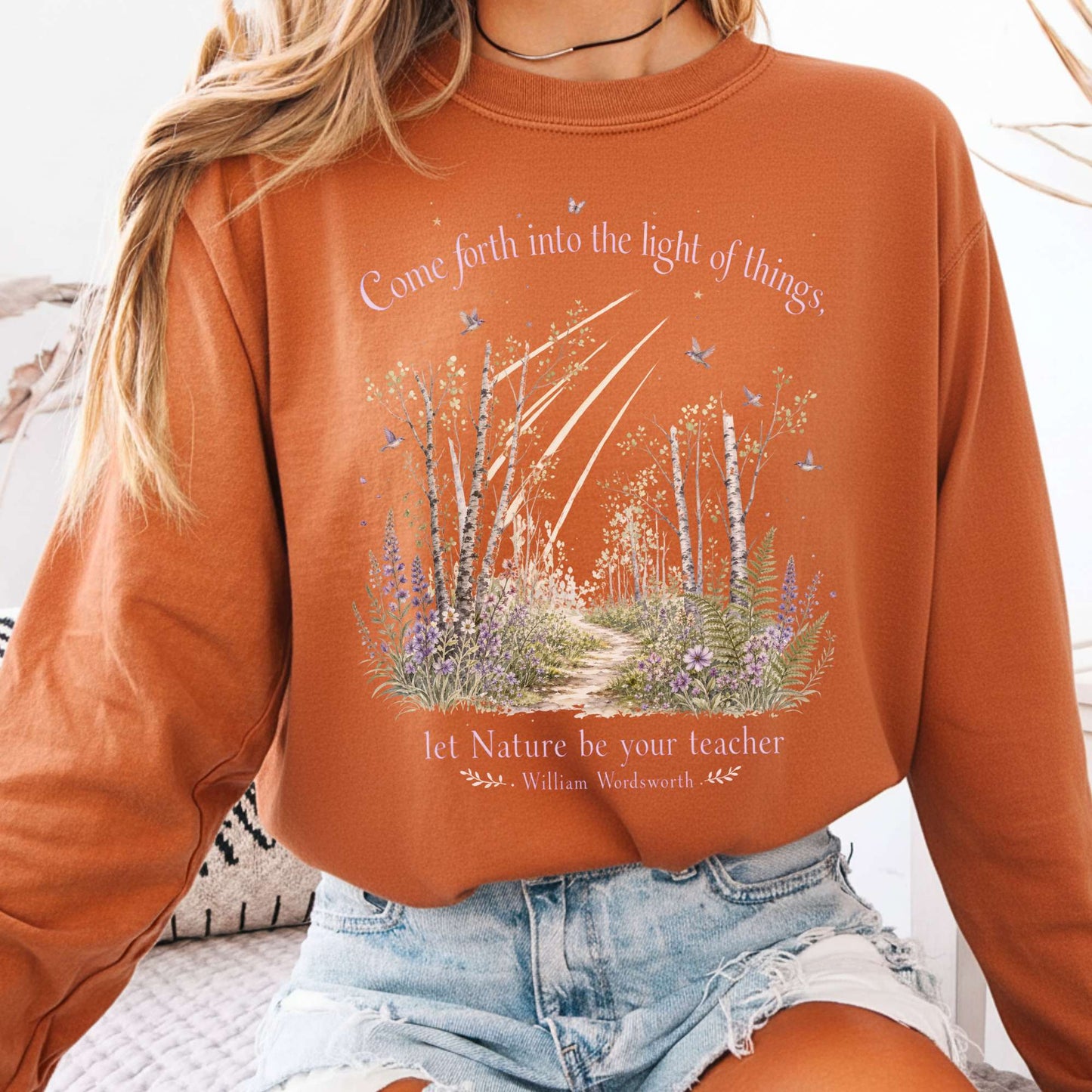 Let Nature Be Your Teacher William Wordsworth Literary Long Sleeve