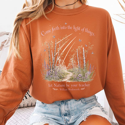 Let Nature Be Your Teacher William Wordsworth Literary Long Sleeve
