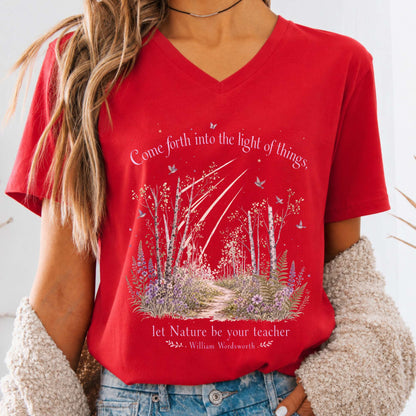 Let Nature Be Your Teacher William Wordsworth Literary V-Neck