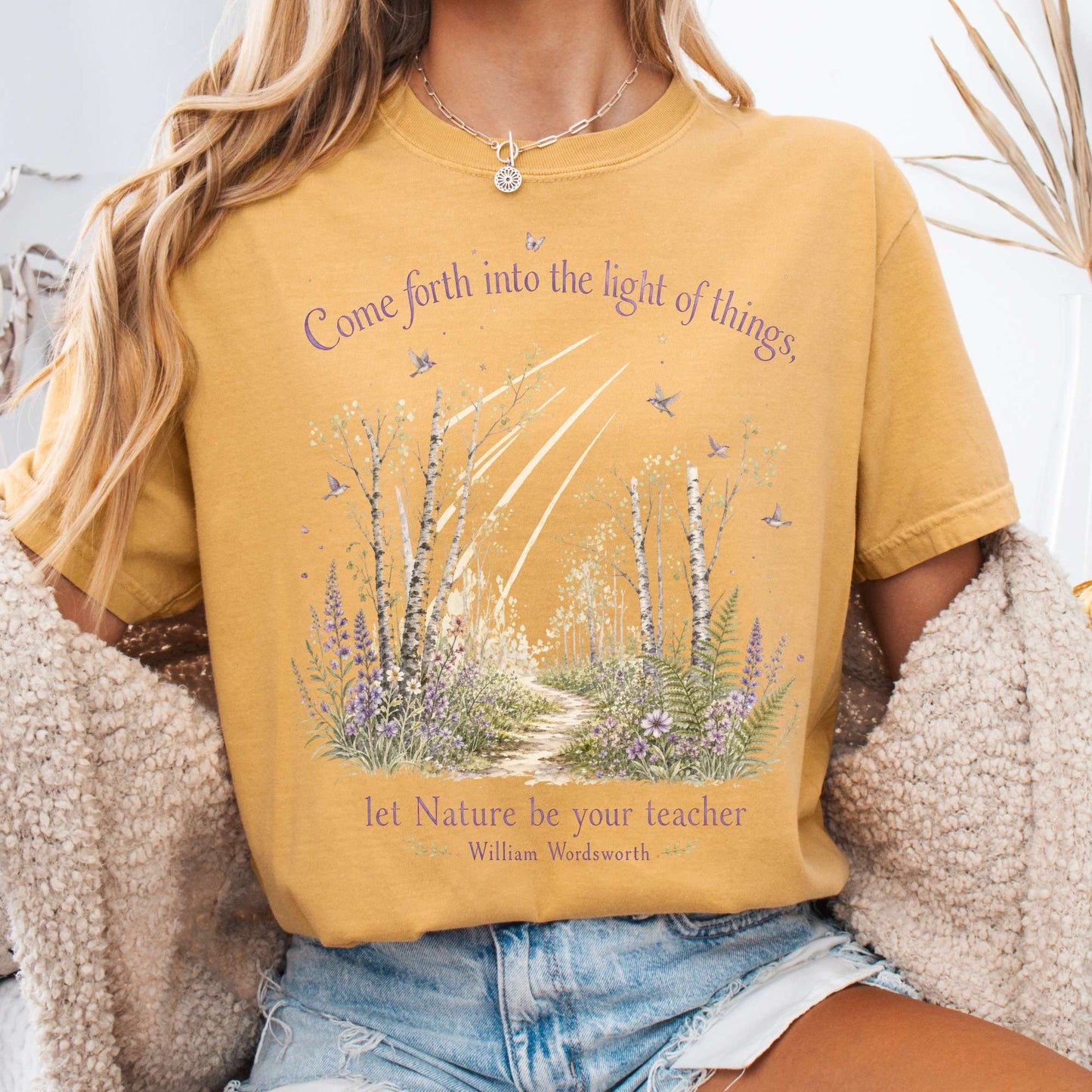 Let Nature Be Your Teacher William Wordsworth Literary T-Shirt